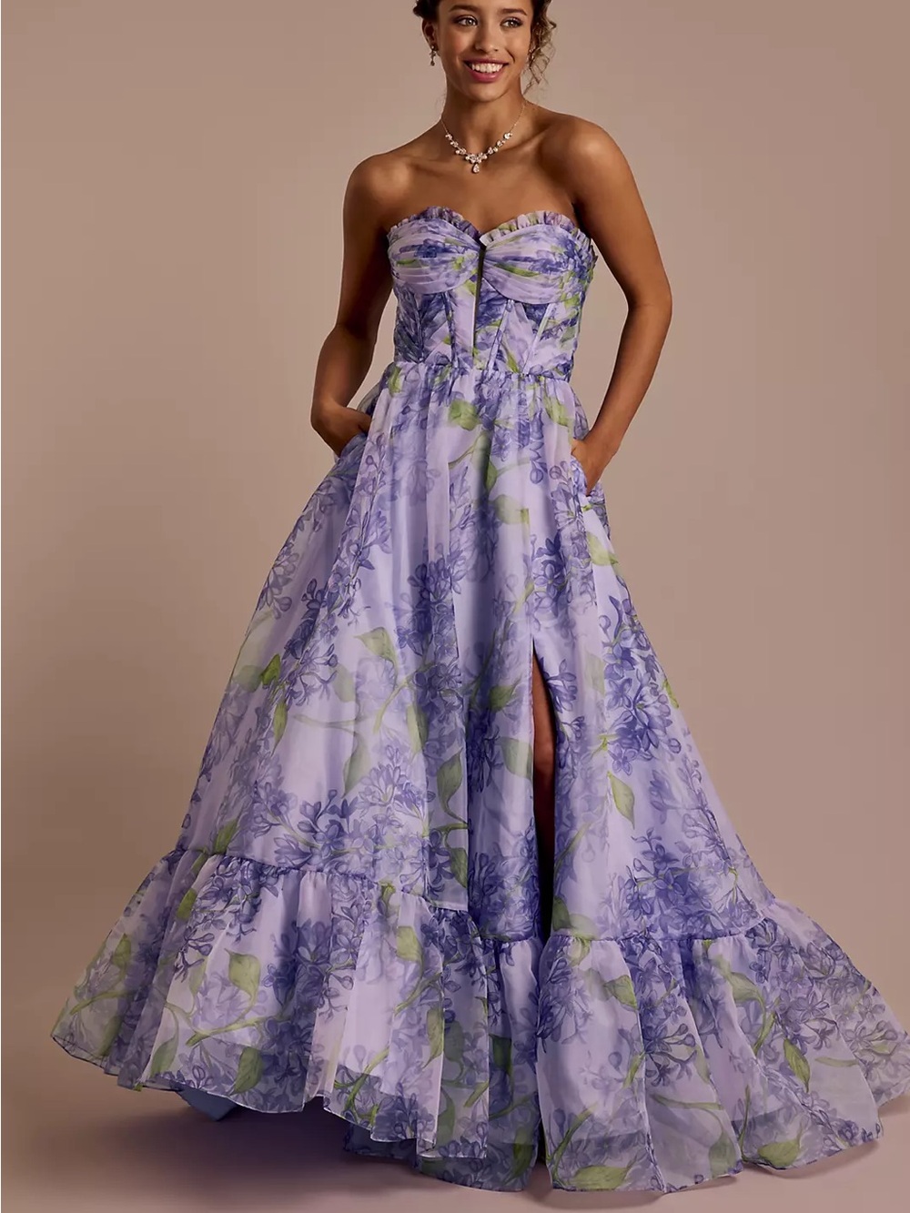 Jules & Cleo Floral Organza Ballgown